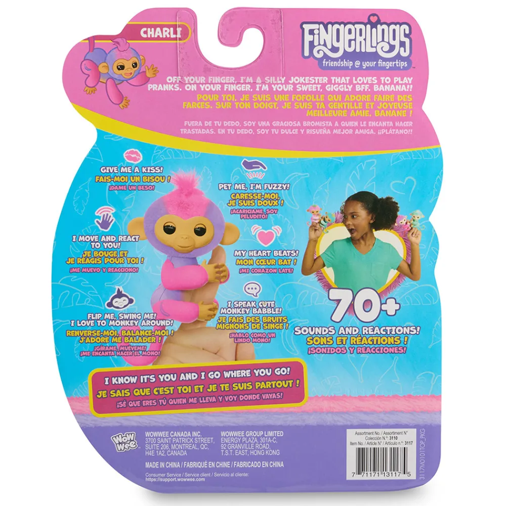 Fingerlings Fidgets Og Småleker | Interaktive Kosedyr>2.0 Basic Monkey Purple - Charli