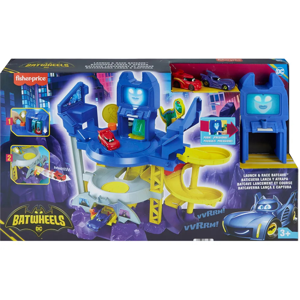 Fisher-Price Radiostyrt Bil Og Baner | Dc>Batwheels Launch & Race Batcave