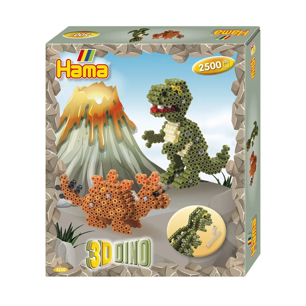 Hama Perler Og Perlesett>Midi gaveboks 3D Dino 2500 stk.