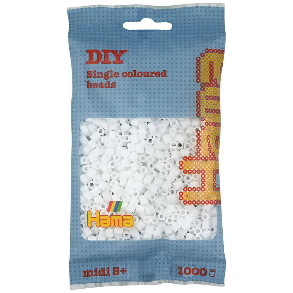 Hama Perler Og Perlesett>Midi perler 1000 stk. Hvit