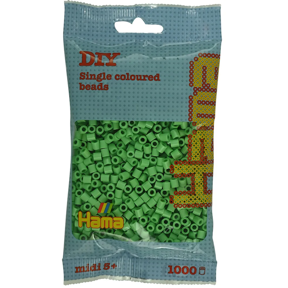 Hama Perler Og Perlesett>Midi perler 1000 stk. Knallgrønn