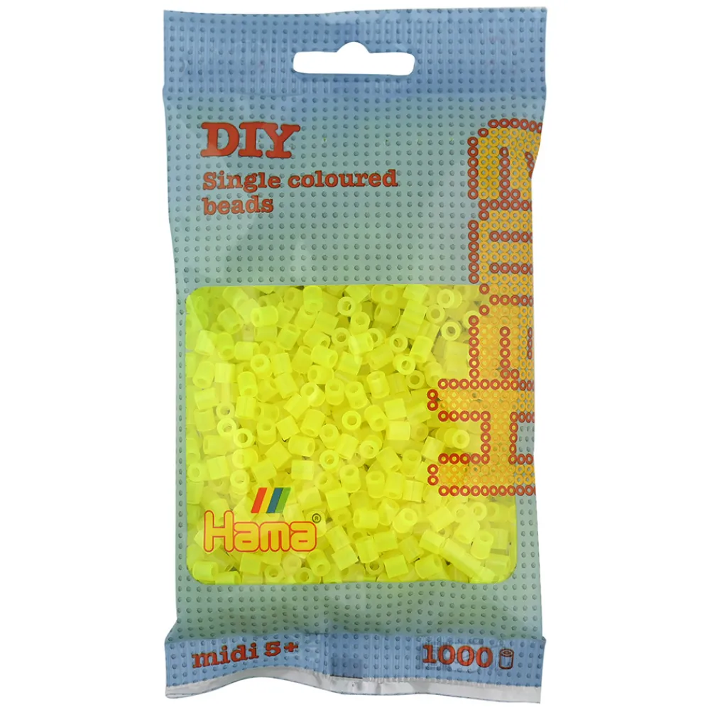 Hama Perler Og Perlesett>Midi perler 1000 stk. Neon gul