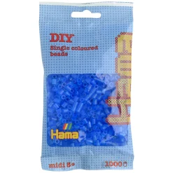 Hama Perler Og Perlesett>Midi perler 1000 stk. Transparent blå