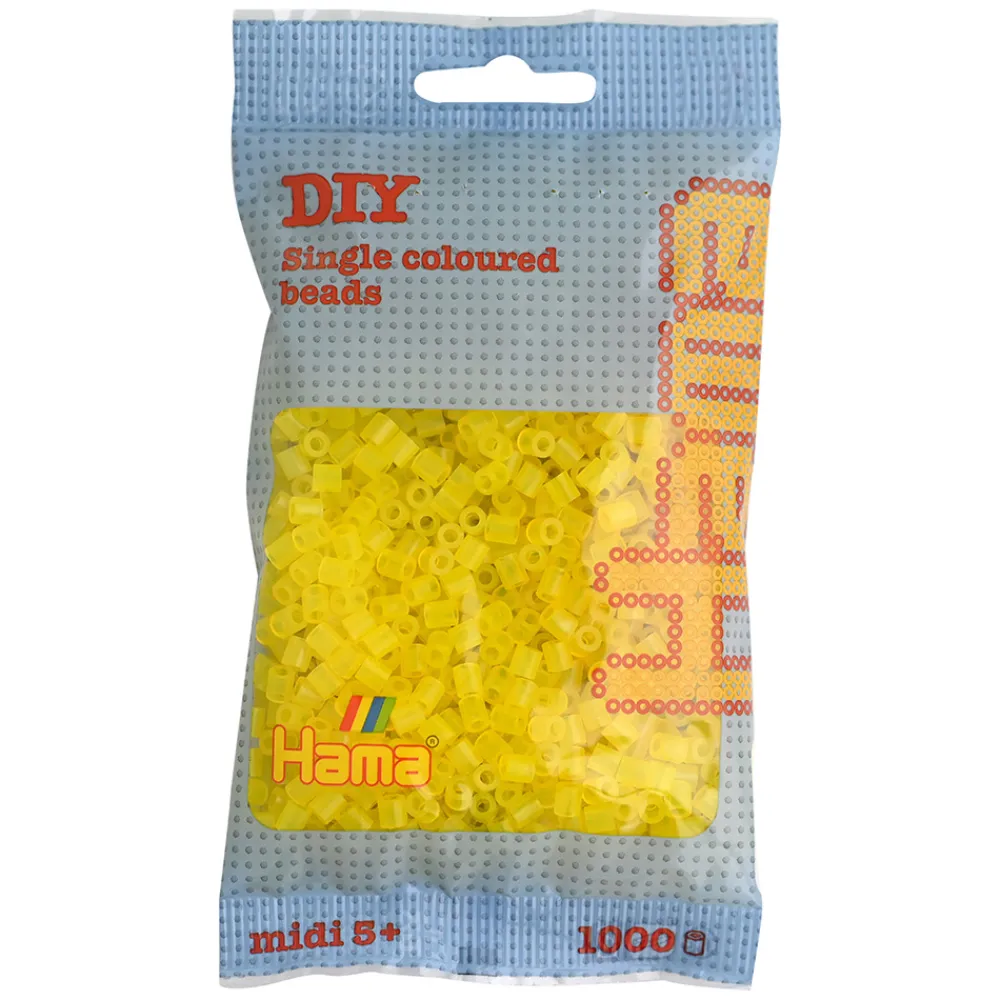 Hama Perler Og Perlesett>Midi perler 1000 stk. Transparent gul