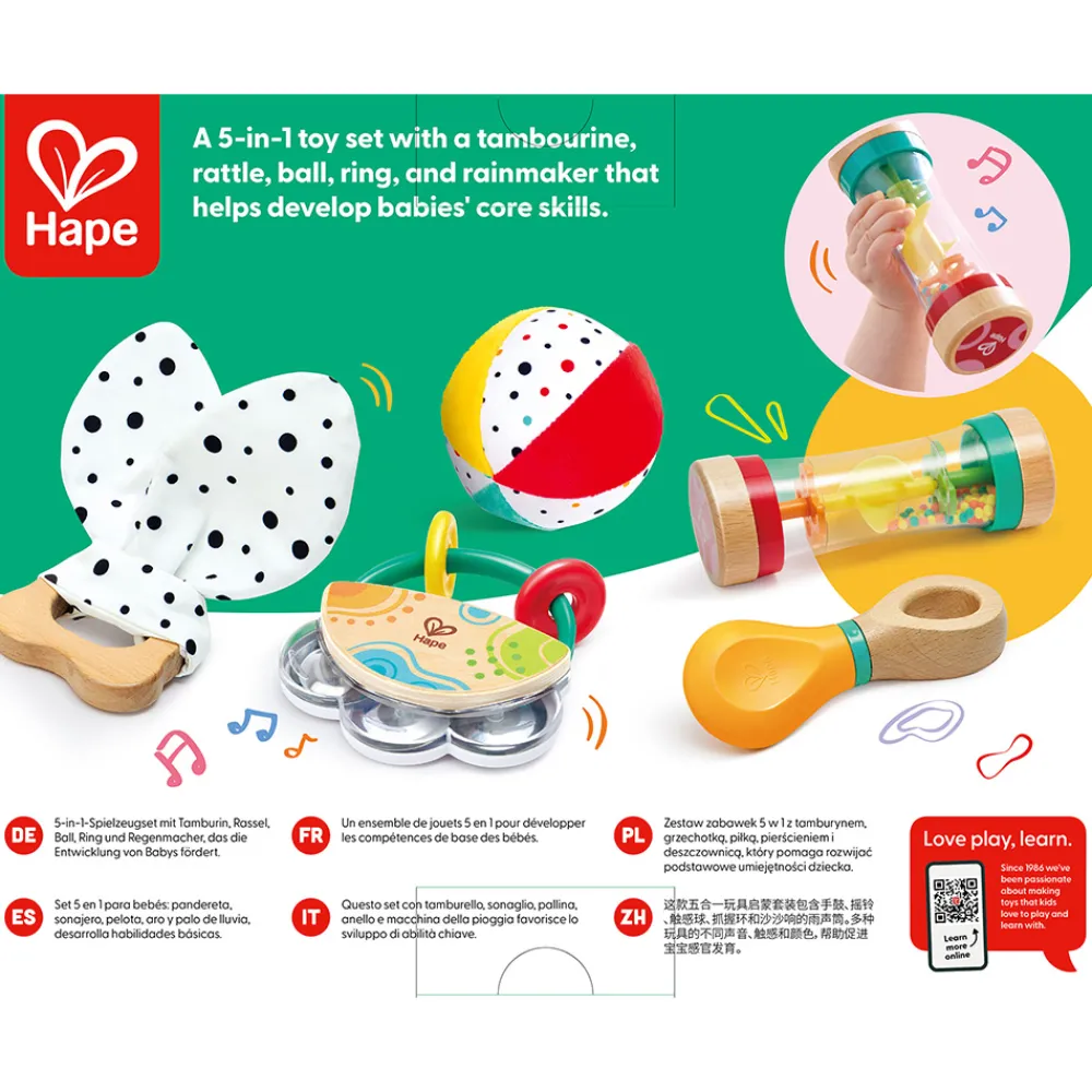 Hape Aktivitetsleker>5 In 1 Baby Sensory Set