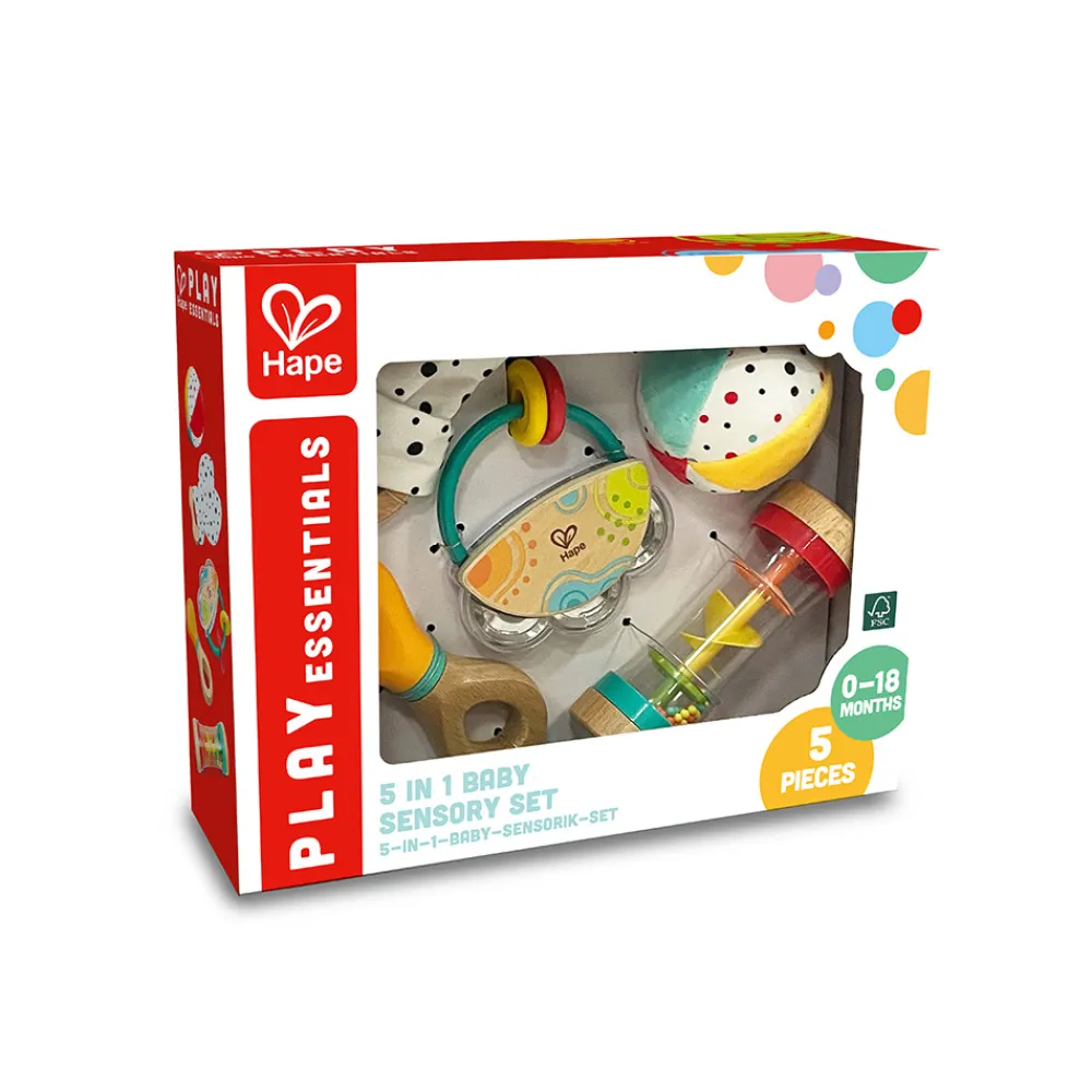 Hape Aktivitetsleker>5 In 1 Baby Sensory Set