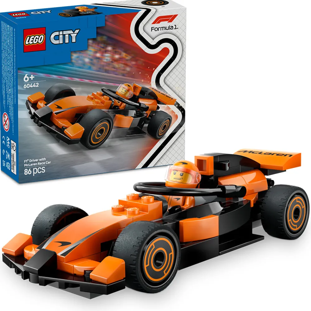 LEGO Lekebiler | Lego City>60442 F1®-fører med McLaren-racerbil