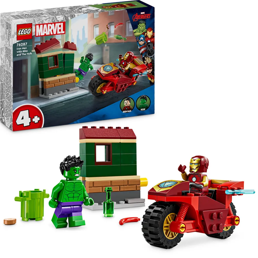 LEGO Lego Super Heroes Marvel | Marvel>76287 Iron Man med motorsykkel og Hulken