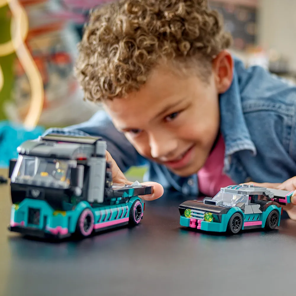 LEGO Lastebil, Gravemaskin Og Traktor | Lekebiler>60406 Racerbil og transporttrailer