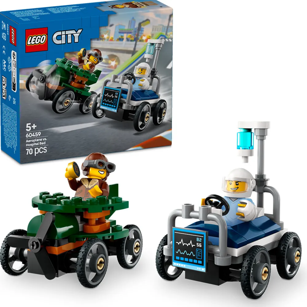 LEGO Lekebiler | Lego City>60459 Racerbilpakke flybil mot sykesengbil