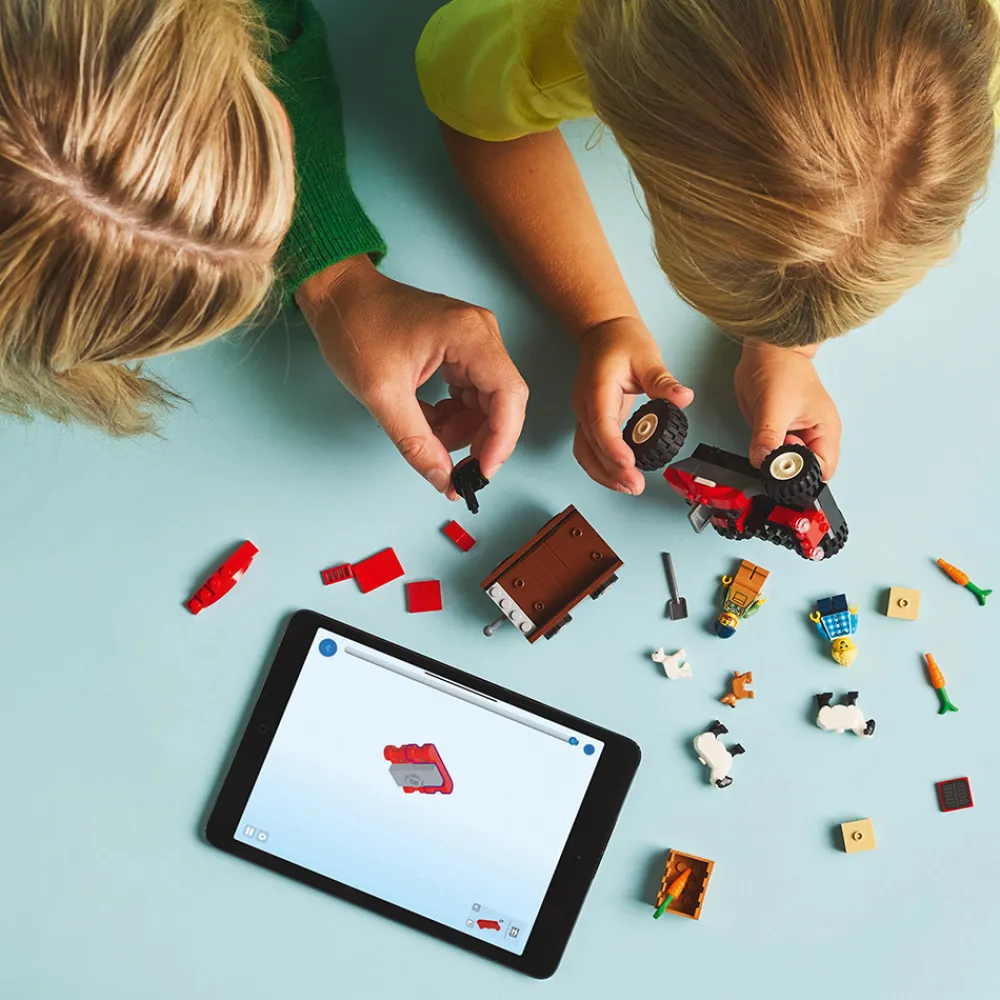 LEGO Lastebil, Gravemaskin Og Traktor | Lego City>60461 Sett med rød traktor, henger og sau