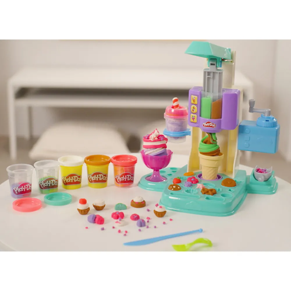Play-Doh Hus Og Hjem>Rainbow Swirl Ice Cream Playset