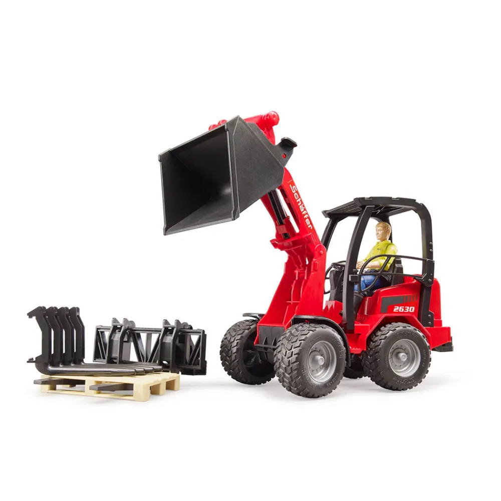 Bruder Lastebil, Gravemaskin Og Traktor>Schäffer 2034 Hjullaster m/tilbehør