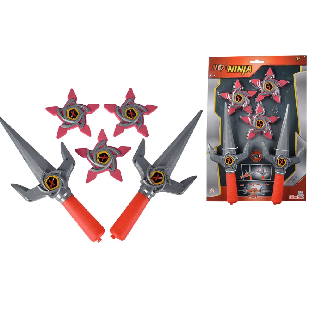 Simba Toys Tilbehør Og Dekor>Ninjakniver og kastestjerner - Rød