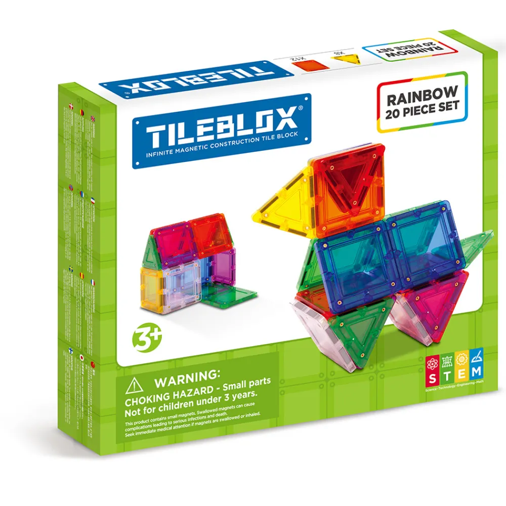 RINGO Vitenskap Og Byggesett>Tileblox Rainbow 20 pcs set
