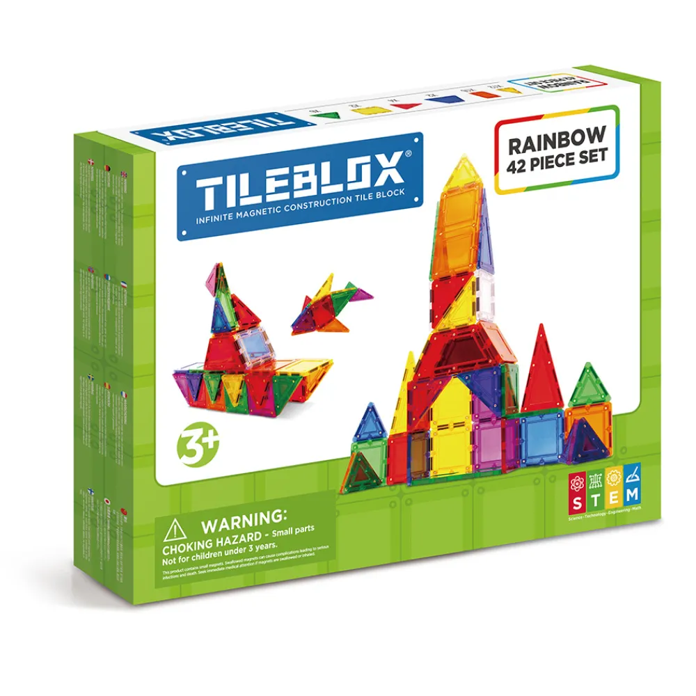 RINGO Vitenskap Og Byggesett>Tileblox Rainbow 42 pcs set