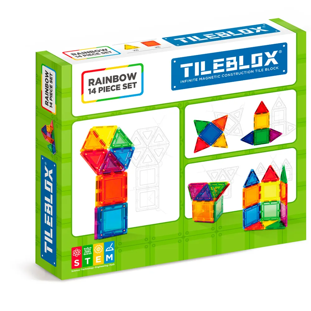 RINGO Vitenskap Og Byggesett>Tileblox Rainbow 14 pcs set