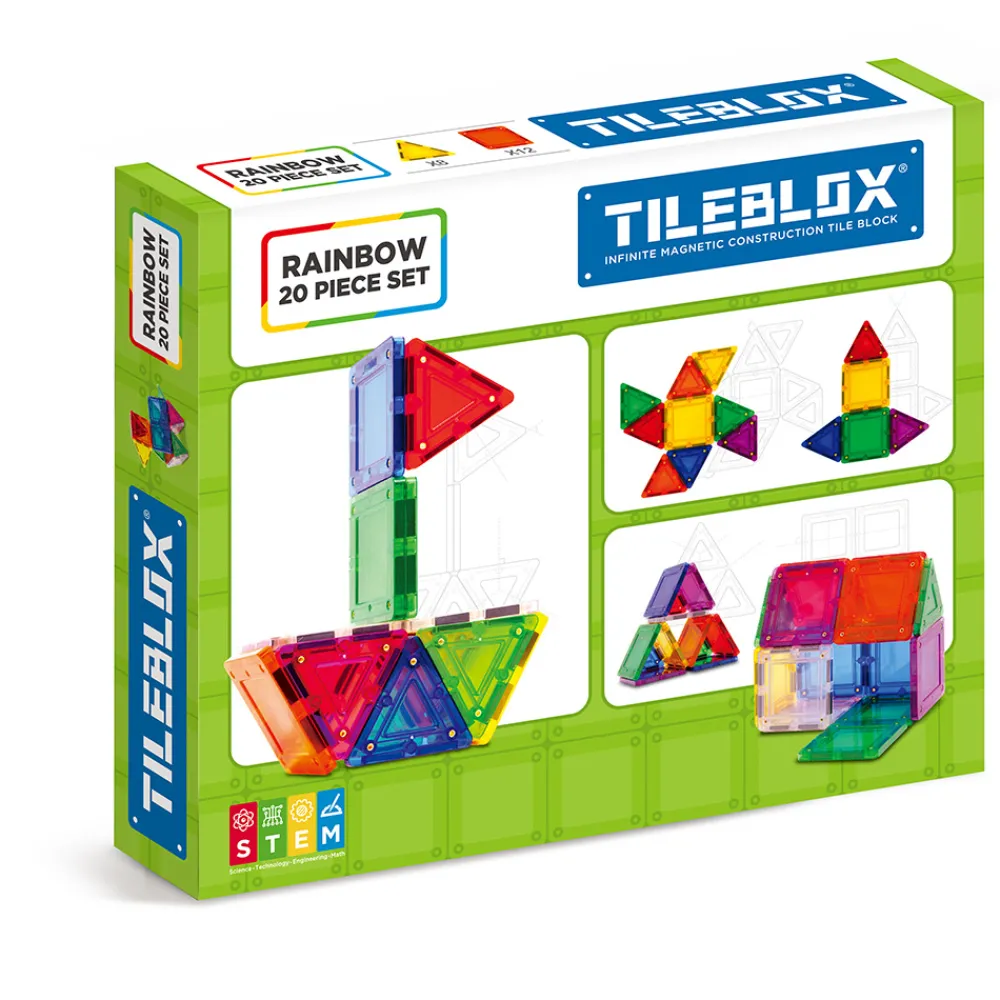 RINGO Vitenskap Og Byggesett>Tileblox Rainbow 20 pcs set
